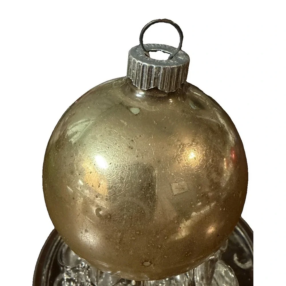 Vintage Shiny Brite Gold Glass Ball Christmas Ornament 2.25